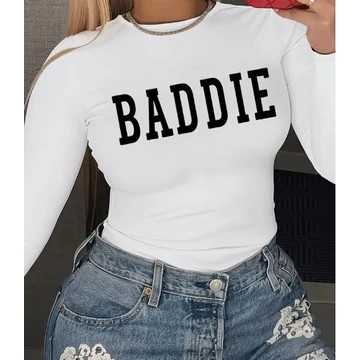 DK-  BADDIE hosszú ujjú póló - fehér -