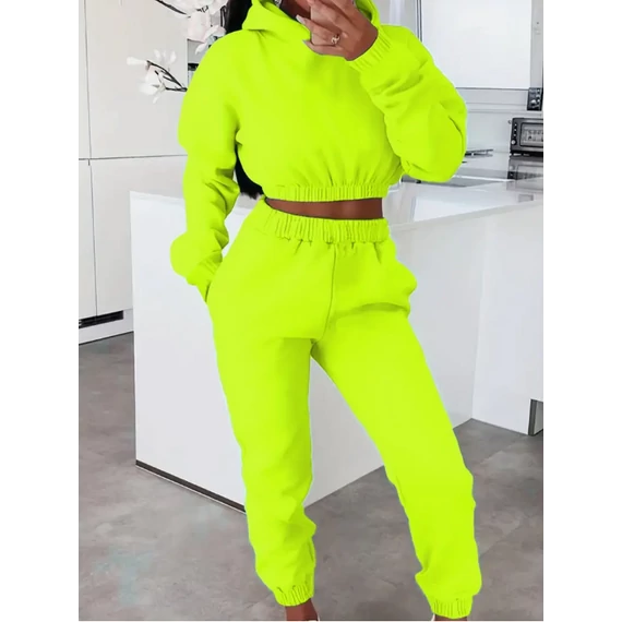 DK- SEPCHIR Fluoreszkáló zöld kapucnis pulóver és Jogger szett