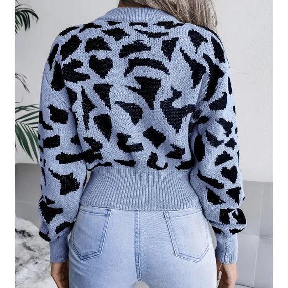 DK- Hosszú ujjú crop pulóver - kék -