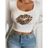 DK-  U kivágással hosszú ujjú crop top