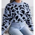 DK- Hosszú ujjú crop pulóver - kék -