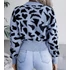 DK- Hosszú ujjú crop pulóver - kék -